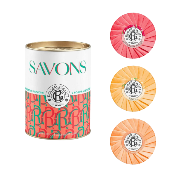 Roger&Gallet Coffret 3 Savons Bienfaisants Gingembre Rouge 100g + Oeillet Mignardise 100g + Néroli 100g | Parashop.com