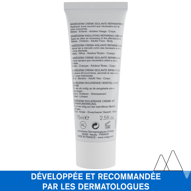 Uriage BARIÉDERM Crème Isolante Réparatrice, 75ml | Parashop.com