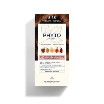 Phyto Coloration Teinte 5.35 Châtain Clair Chocolat 50ml + 50ml + 12ml | Parashop.com