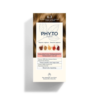 Phyto Coloration 6.3 Blond Foncé Doré - Kit Coloration Permanente 50ml + 50ml + 12ml | Parashop.com