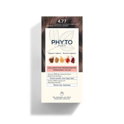 Phyto Coloration Teinte 4.77 Châtain Marron Foncé 50ml + 50ml + 12ml | Parashop.com