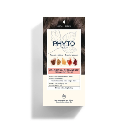 Phyto Coloration Teinte 4 Châtain 50ml + 50ml + 12ml | Parashop.com