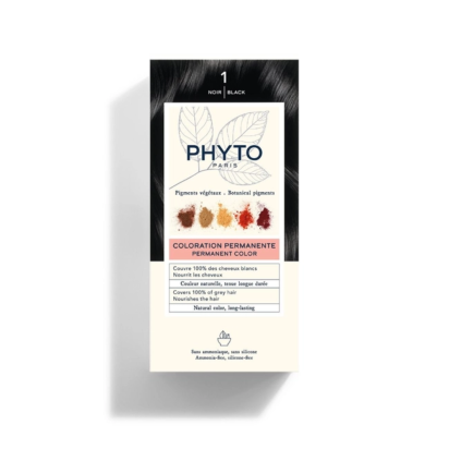 Phyto Coloration Teinte 1 Noir 50ml + 50ml + 12ml | Parashop.com