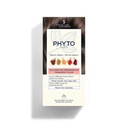 Phyto Coloration Teinte 5 Châtain Clair 50ml + 50ml + 12ml | Parashop.com