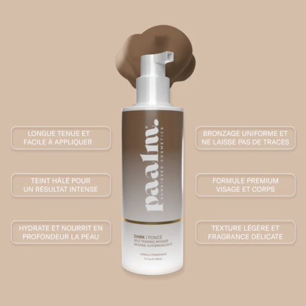 Paalm Mousse Autobronzante Teinte Dark, 150ml | Parashop.com