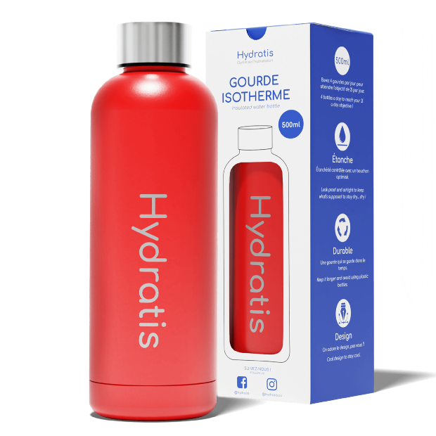 Hydratis Gourde isotherme Hydratis Rouge - 500ml | Parashop.com