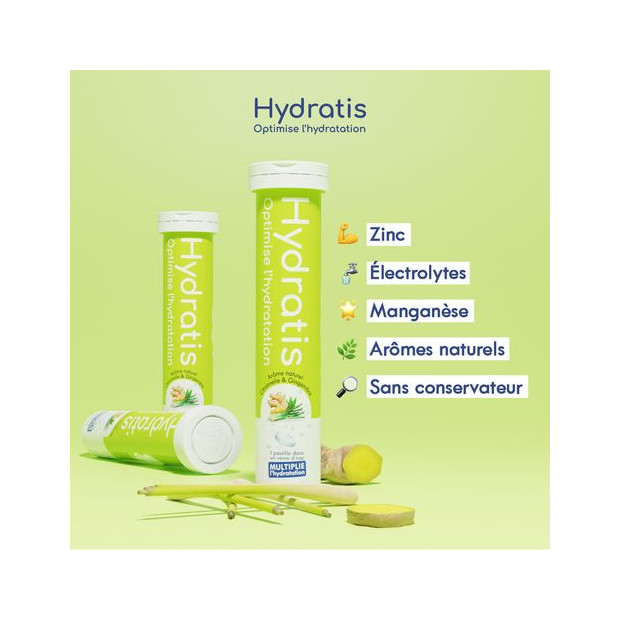 Hydratis Hydratis Solution d'Hydratation Citronnelle Gingembre 20 pastilles | Parashop.com