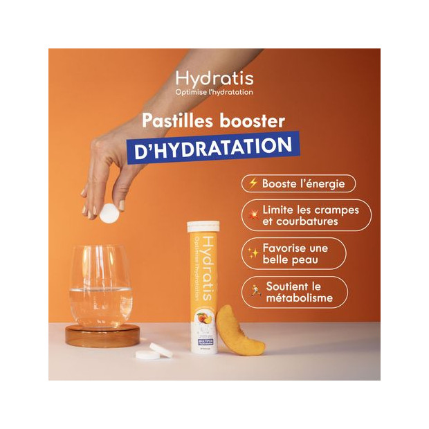 Hydratis Solution d'Hydratation Pêche 20 pastilles | Parashop.com