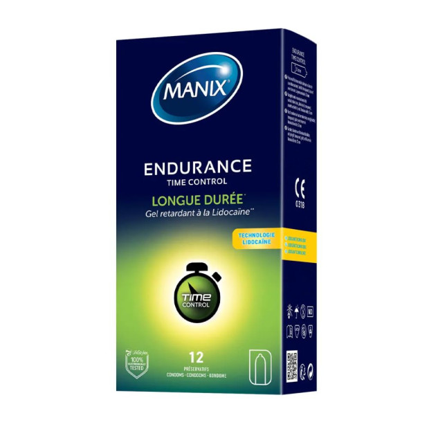 Manix ENDURANCE Préservatifs Longue Durée Gel Retardant, Boite de 12 | Parashop.com