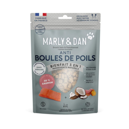 Marly & Dan ANTI BOULES DE POILS Tendres Bouchées Chat, 40g | Parashop.com