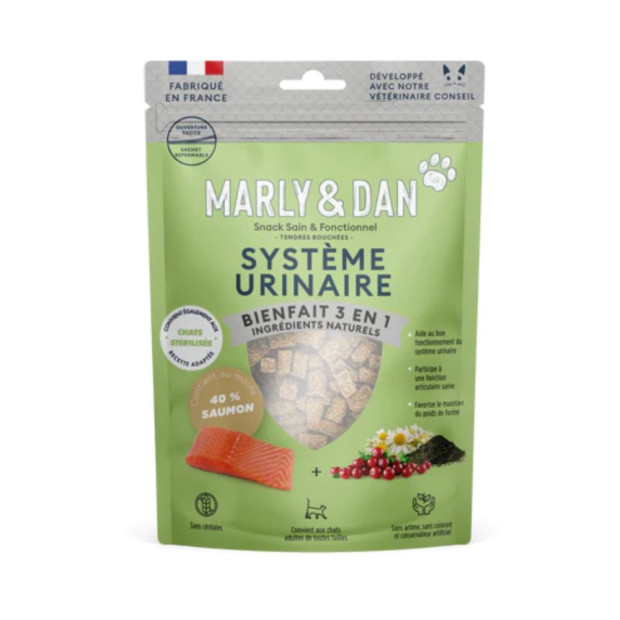 Marly & Dan SYSTÈME URINAIRE Tendres Bouchées Chat, 40g | Parashop.com