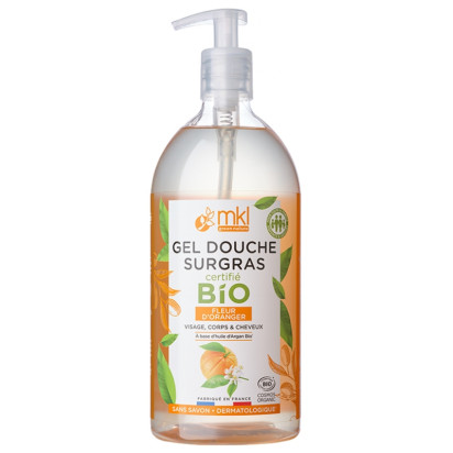 Mkl Green Nature Gel Douche Surgras Fleur d'Oranger Bio, 1L | Parashop.com