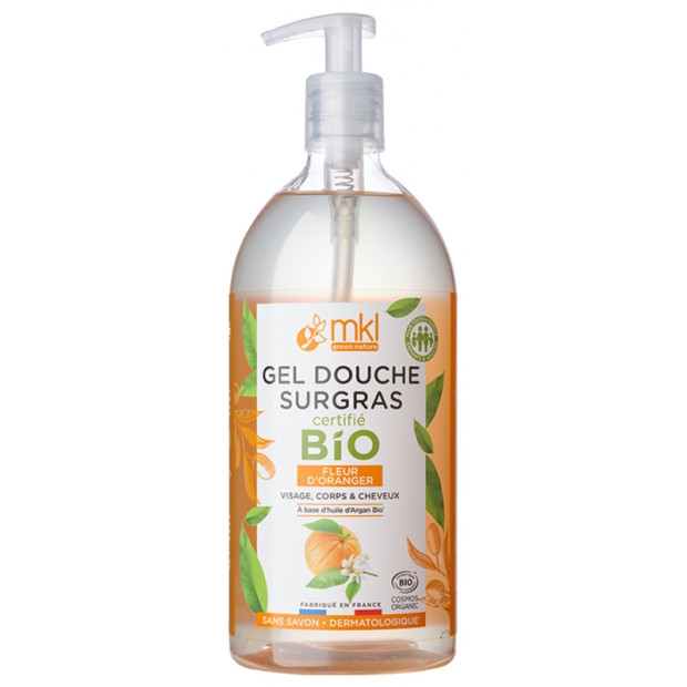 Mkl Green Nature Gel Douche Surgras Fleur d'Oranger Bio, 1L | Parashop.com