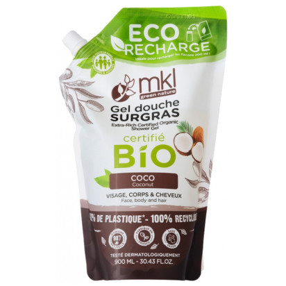 Mkl Green Nature Gel Douche Surgras Coco Bio Éco-Recharge, 900ml | Parashop.com