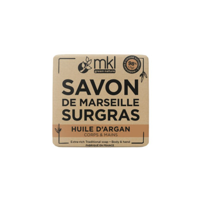 Mkl Green Nature Savon de Marseille Surgras Huile d'Argan, 100g | Parashop.com