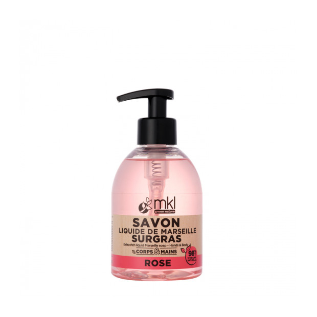 Mkl Green Nature Savon Liquide de Marseille Surgras Rose, 300ml | Parashop.com