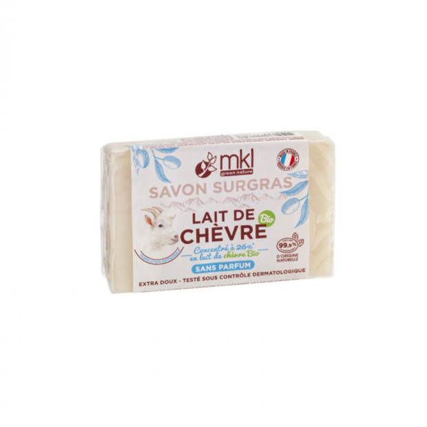 Mkl Green Nature Lait de Chèvre Bio Savon Surgras Sans Parfum, 100g | Parashop.com