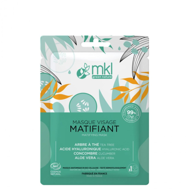 Mkl Green Nature Masque Visage Matifiant Bio-Cellulose, 1 unité | Parashop.com