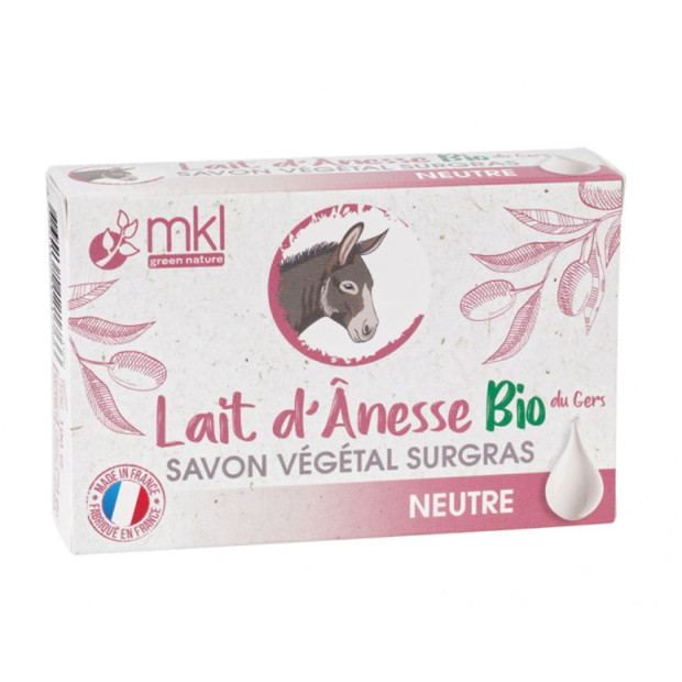 Mkl Green Nature Lait d'Ânesse Bio Savon Végétal Surgras Neutre, 100g | Parashop.com