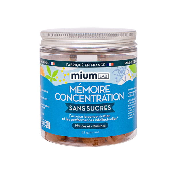 Mium Lab Gummies Mémoire et Concentration Sans Sucre, 42 gummies | Parashop.com