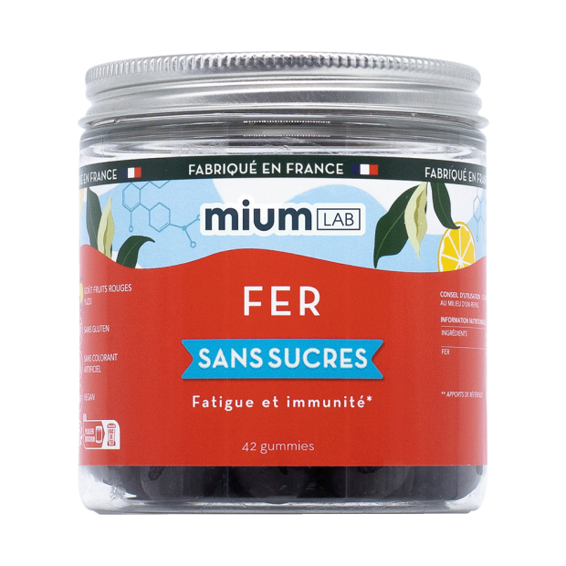 Mium Lab Gummies Fer Sans Sucre, 42 gummies | Parashop.com