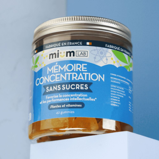 Mium Lab Gummies Mémoire et Concentration Sans Sucre, 42 gummies | Parashop.com