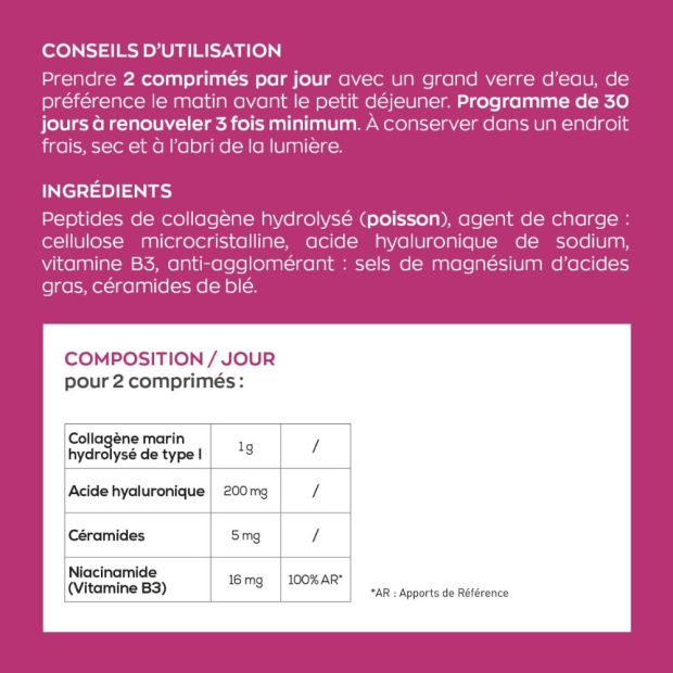 Complexe Hydratation Tonicité Élasticité & Hydratation de la Peau, 60 comprimés