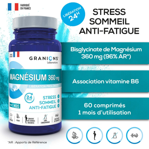 Magnésium 360 mg, 60 comprimés