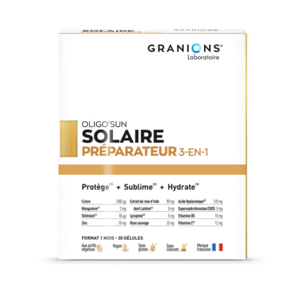 Granions OLIGO'SUN Préparateur Solaire 3-en-1, 30 gélules - 1 mois | Parashop.com