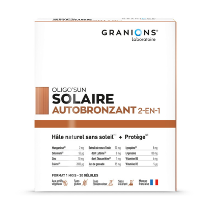 Granions OLIGO'SUN Autobronzant 2-en-1, 30 gélules - 1 mois | Parashop.com