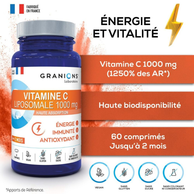 Granions Vitamine C Liposomale 1000 mg, 60 comprimés | Parashop.com