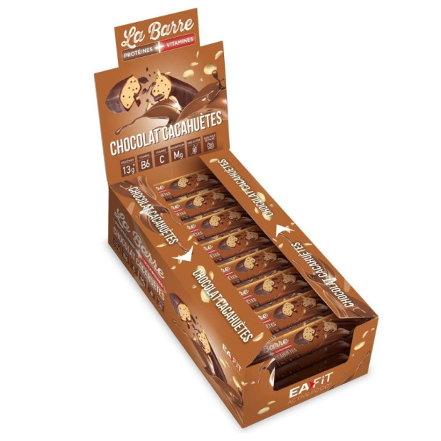 Ea Fit La Barre Protéines + Vitamines Chocolat Cacahuète, 24 barres x 49g | Parashop.com