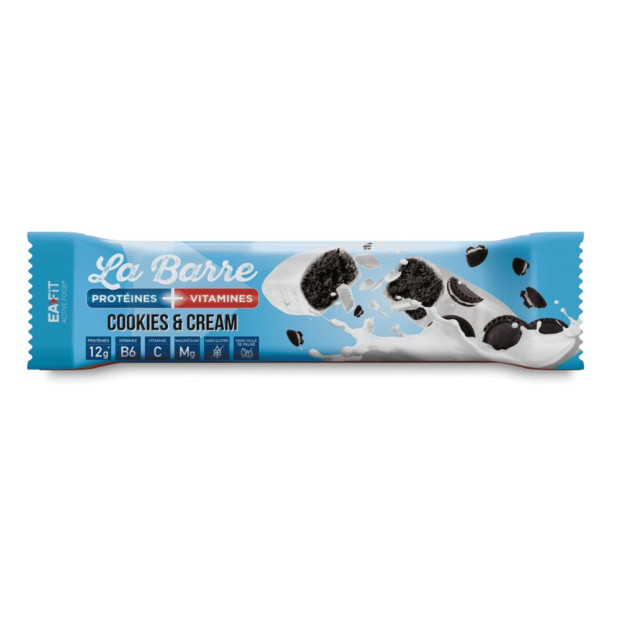 Ea Fit La Barre Protéines + Vitamines Cookie & Cream, 24 barres x 49g | Parashop.com