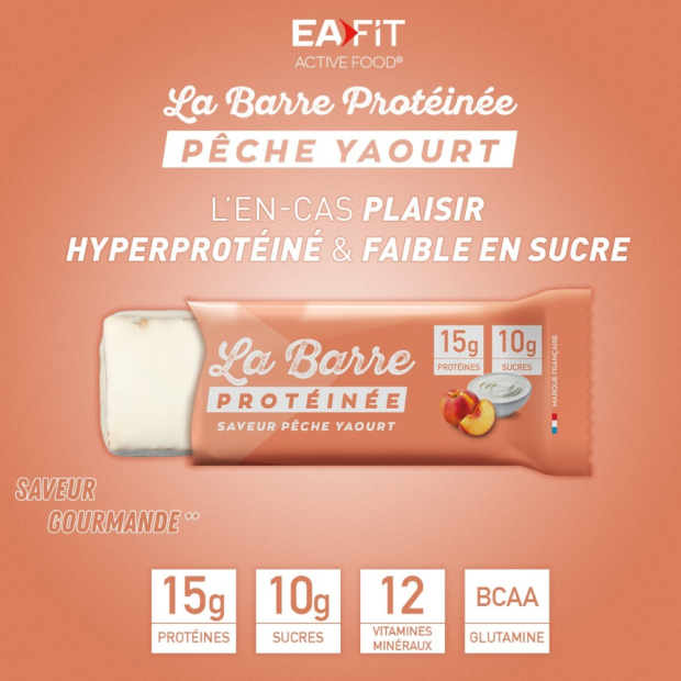 Ea Fit La Barre Protéinée Saveur Pêche Yaourt, 46g | Parashop.com