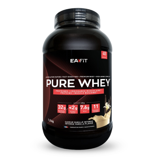 Ea Fit PURE WHEY Saveur Vanille Intense, 1.8kg | Parashop.com