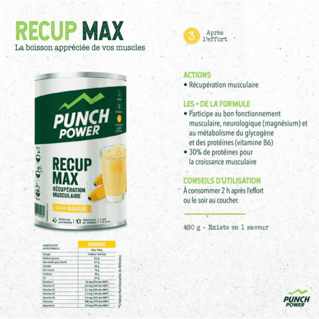 Ea Fit PUNCH POWER BIO RECUP MAX Saveur Banane, 480g | Parashop.com