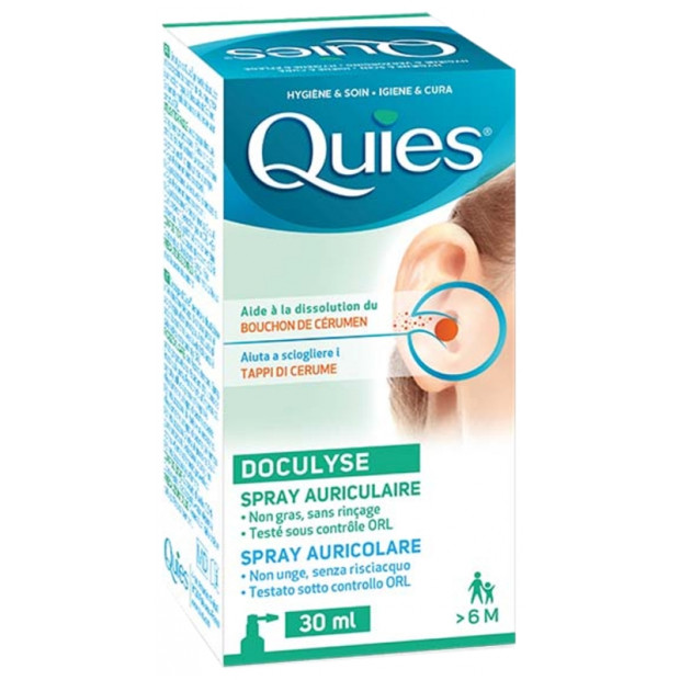 Quies DOCULYSE Traitement et Prévention des Bouchons de Cérumen, 30ml | Parashop.com