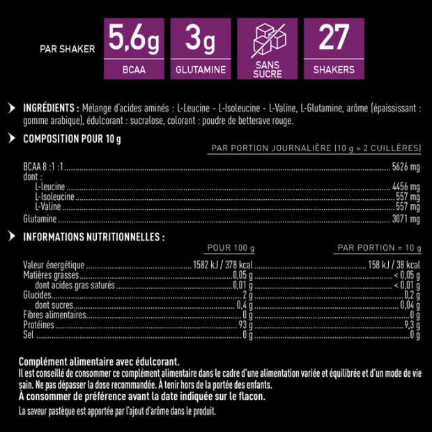 Ea Fit BCAA 4:1:1 Récupération Saveur Pastèque, 275g | Parashop.com