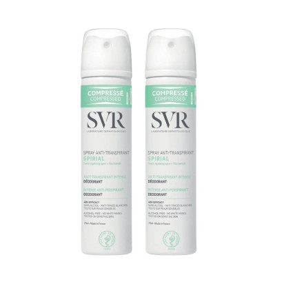 SVR SPIRIAL Déodorant anti-transpirant. Lot de  2 Spray 75ml | Parashop.com