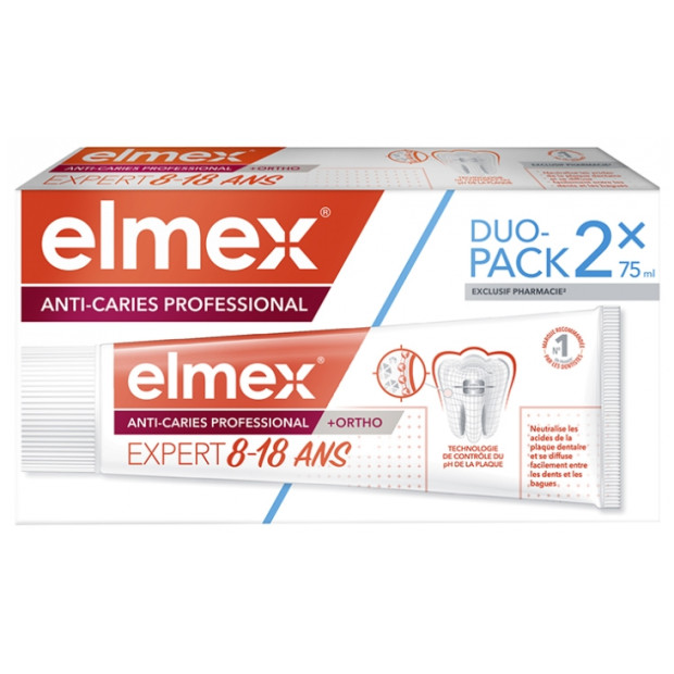 Elmex JUNIOR Dentifrice Anti-Caries 8-18 ans, lot 2x75ml | Parashop.com