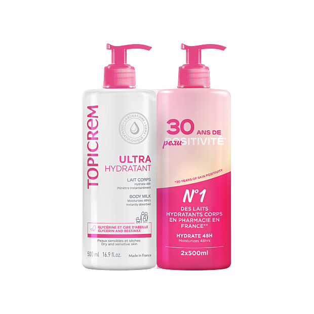 Topicrem ULTRA-HYDRATANT Lait Corps, lot 2x500ml | Parashop.com