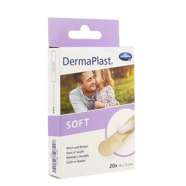 DermaPlast SOFT Pansements 19x72mm, 20 unités | Parashop.com