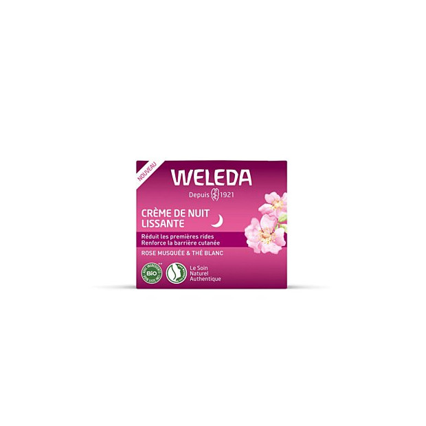 Weleda ROSE MUSQUÉE & THÉ BLANC Crème Nuit Lissante, 40ml | Parashop.com