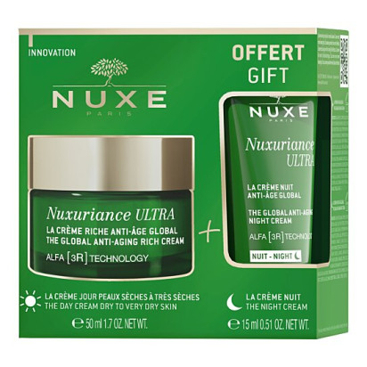 Nuxe NUXURIANCE ULTRA Coffret La Crème Riche Anti-Âge Global 50 ml + La Crème Nuit Anti-Âge Global 15 ml Offerte | Parashop.com