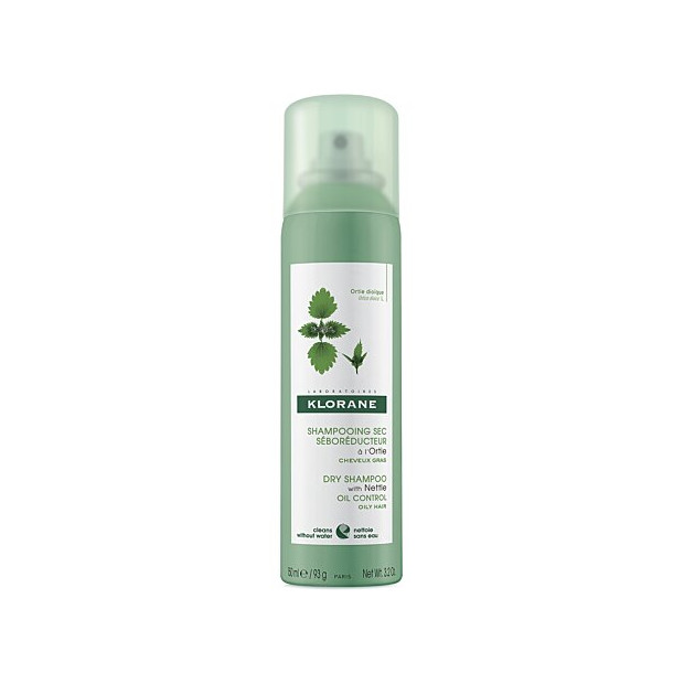 Klorane Shampoing Sec Séborégulateur à l'Extrait d'Ortie, Spray 150ml | Parashop.com