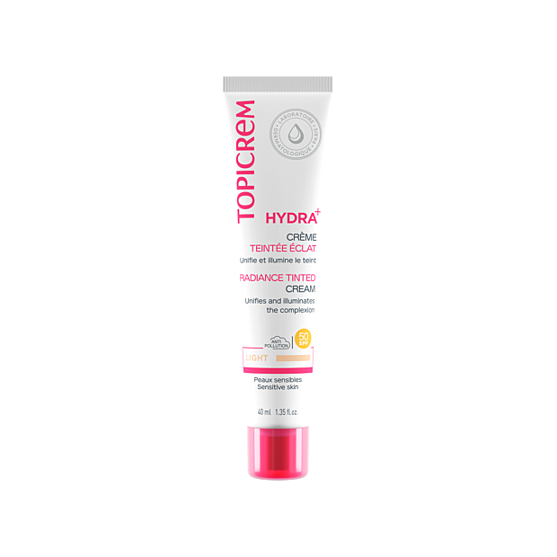 Topicrem HYDRA+ Crème Teintée Éclat SPF50 Teinte Claire, 40ml | Parashop.com