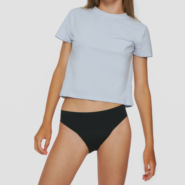 Culotte menstruelle sans couture flux abondant ado noir T10-12ans