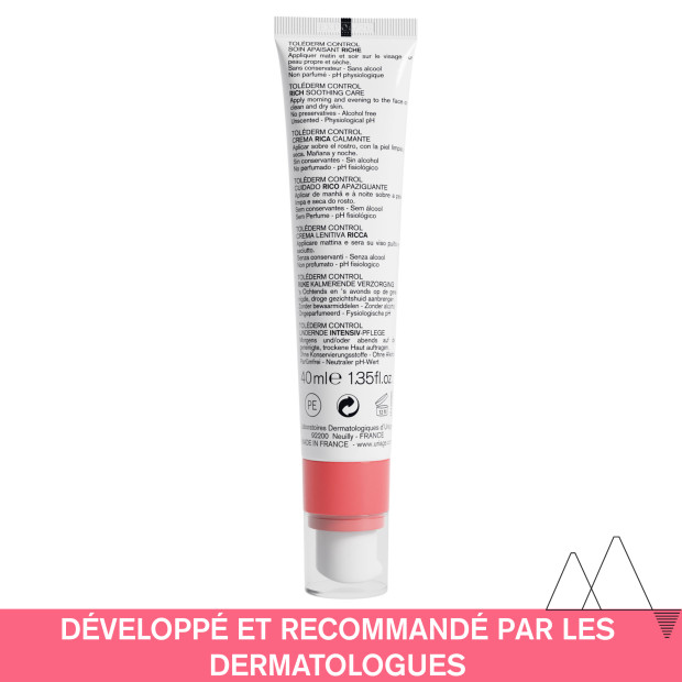 Uriage TOLÉDERM CONTROL Soin Apaisant Riche, 40ml | Parashop.com