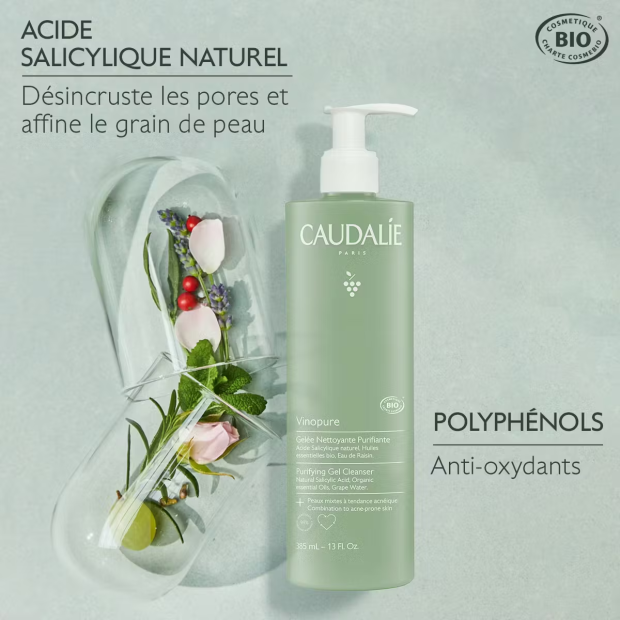 VINOPURE Gelée Nettoyante Purifiante Bio, 385ml