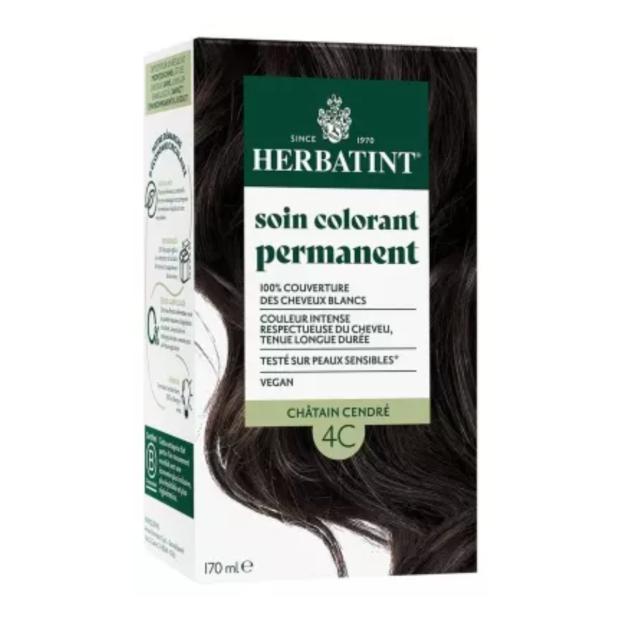 Soin Colorant Permanent - Coloration : 4C Chatain Cendré, 170ml